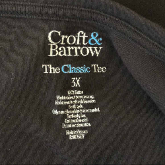 Croft & Barrow Black Cotton Red Cardinal Long Sleeve Tee Size 3X - Picture 4 of 6